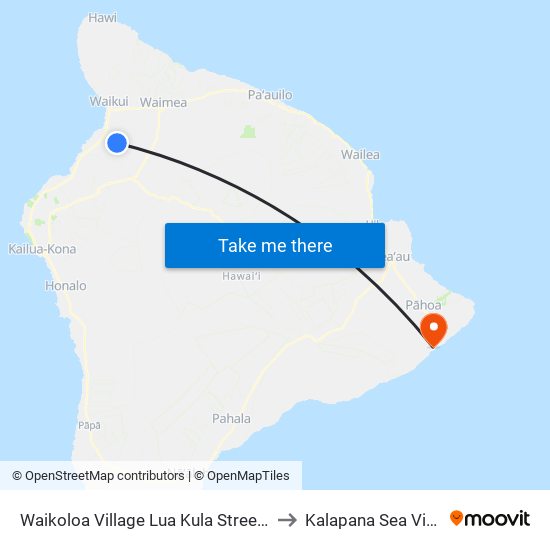 Waikoloa Village Lua Kula Street @ Lamp Post 22 to Kalapana Sea View Estates map