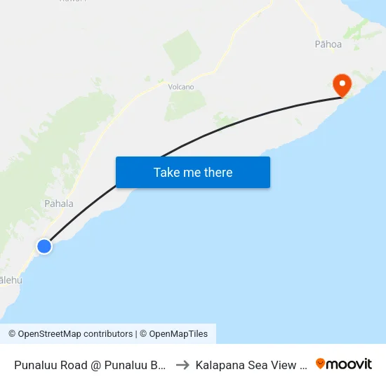 Punaluu Road @ Punaluu Beach Park to Kalapana Sea View Estates map