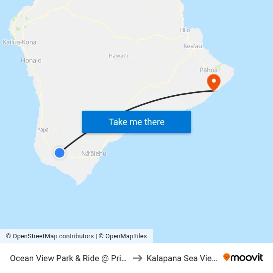 Ocean View Park & Ride @ Prince Kuhio Blvd to Kalapana Sea View Estates map