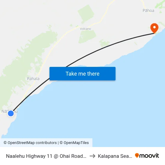 Naalehu Highway 11 @ Ohai Road (Naalehu Elementary School) to Kalapana Sea View Estates map
