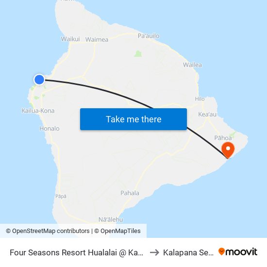 Four Seasons Resort Hualalai @ Kaupulehu Dr (Employee Parking Lot C) to Kalapana Sea View Estates map