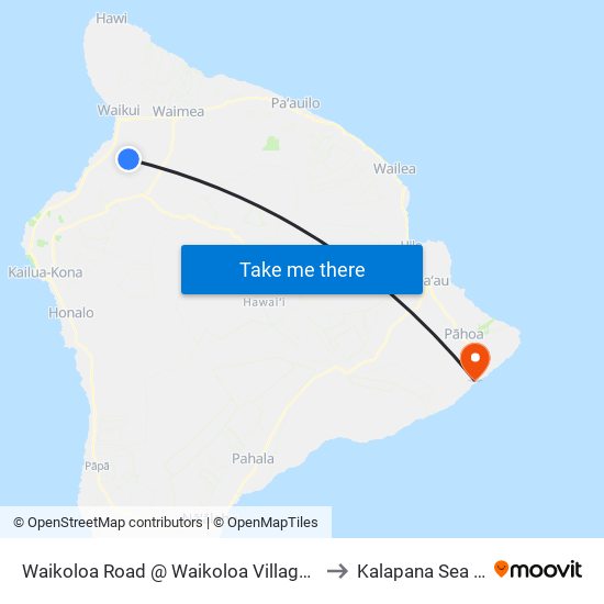 Waikoloa Road @ Waikoloa Village Highlands Shopping Center to Kalapana Sea View Estates map