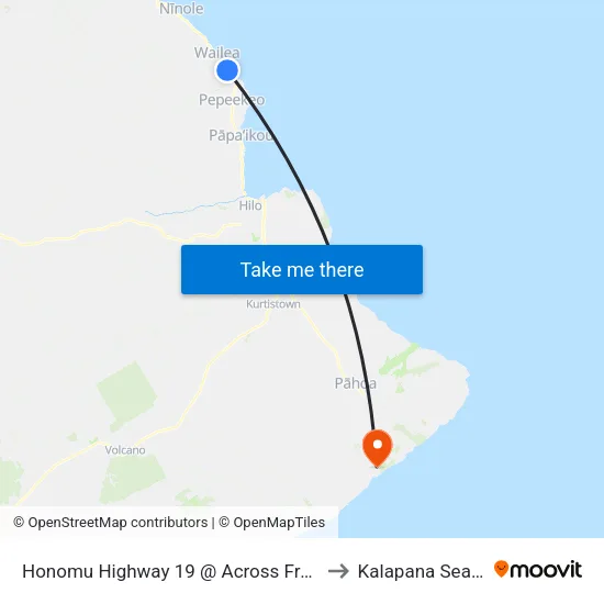 Honomu Highway 19 @ Across From Honomu Rd/Highway 220 to Kalapana Sea View Estates map