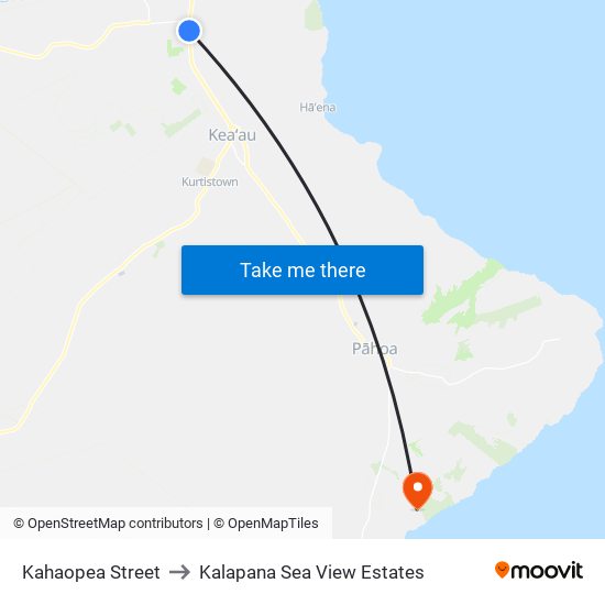 Kahaopea Street to Kalapana Sea View Estates map