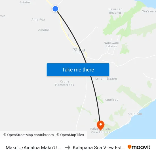 Maku'U/Ainaloa Maku'U Drive to Kalapana Sea View Estates map