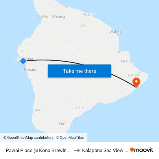 Pawai Place @ Kona Brewing Company to Kalapana Sea View Estates map