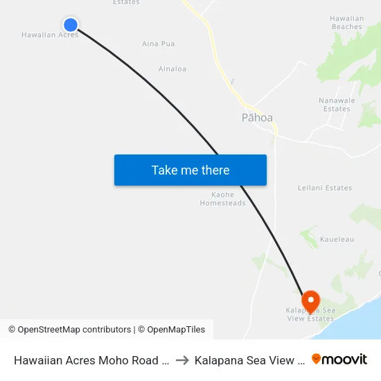 Hawaiian Acres Moho Road @ D Road to Kalapana Sea View Estates map