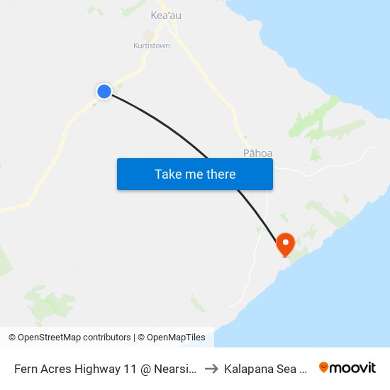 Fern Acres Highway 11 @ Nearside Of North Kulani Road to Kalapana Sea View Estates map