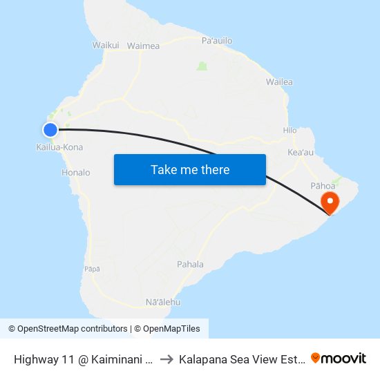 Highway 11 @ Kaiminani Drive to Kalapana Sea View Estates map