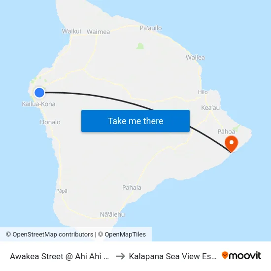 Awakea Street @ Ahi Ahi Street to Kalapana Sea View Estates map