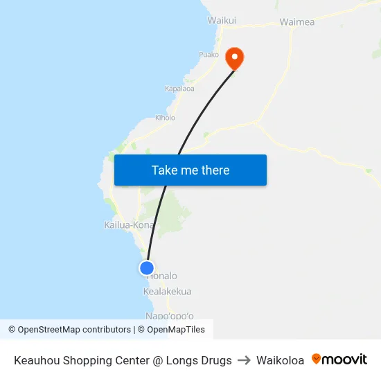 Keauhou Shopping Center @ Longs Drugs to Waikoloa map