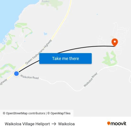 Waikoloa Village Heliport to Waikoloa map