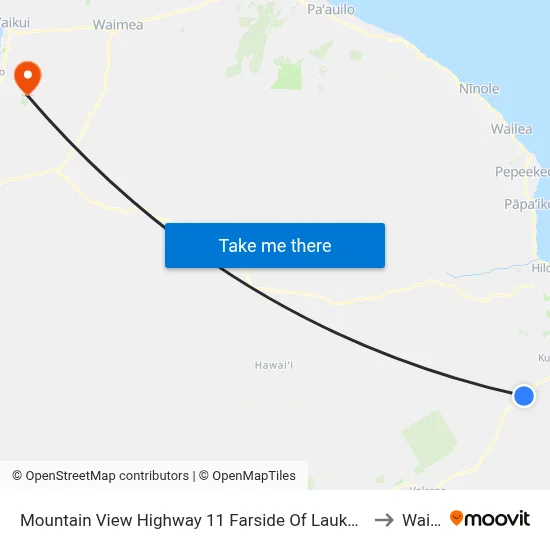 Mountain View Highway 11 Farside Of Lauko Road (Frankie's Pizza/Gas Station) to Waikoloa map