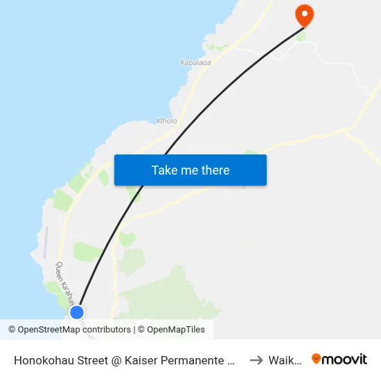 Honokohau Street @ Kaiser Permanente Medical Offices to Waikoloa map