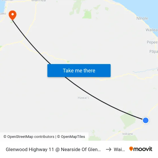 Glenwood Highway 11 @ Nearside Of Glenwood Road (Hirano Store) to Waikoloa map