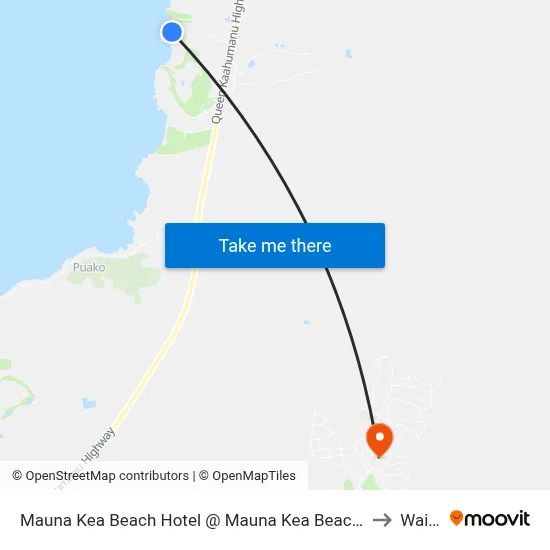 Mauna Kea Beach Hotel @ Mauna Kea Beach Drive (Employee Parking Area) to Waikoloa map