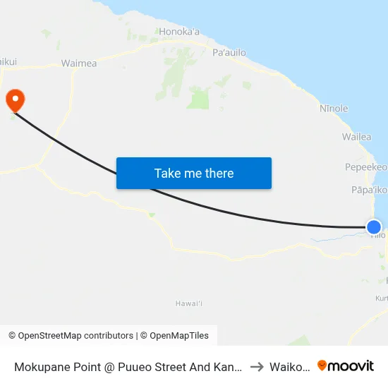 Mokupane Point @ Puueo Street And Kanoa Street to Waikoloa map