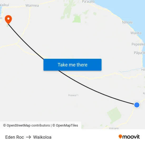 Eden Roc to Waikoloa map