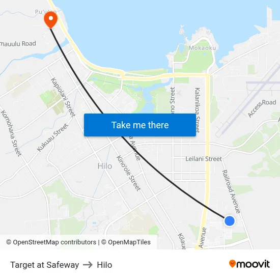 Target at Safeway to Hilo map