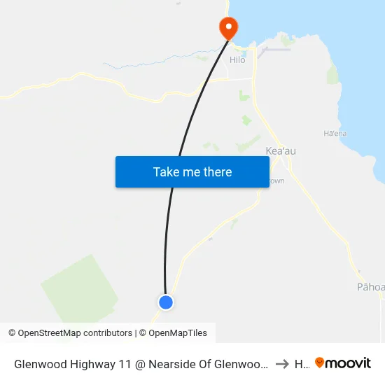Glenwood Highway 11 @ Nearside Of Glenwood Road (Hirano Store) to Hilo map
