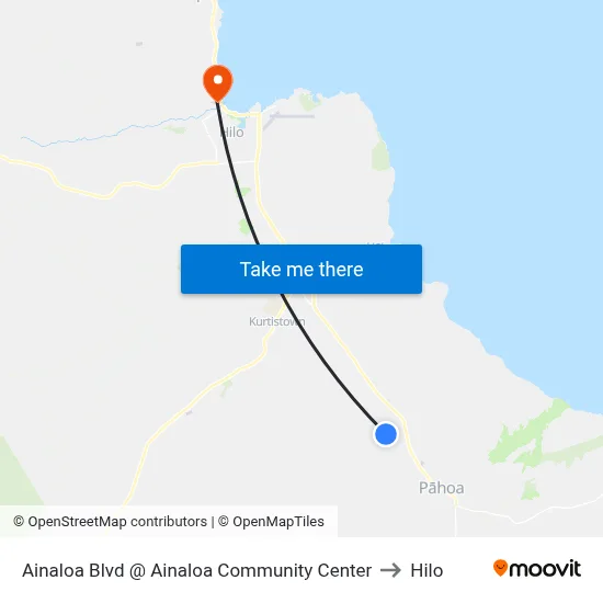 Ainaloa Blvd @ Ainaloa Community Center to Hilo map
