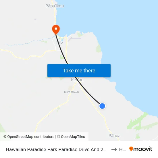 Hawaiian Paradise Park Paradise Drive And 25th Ave to Hilo map