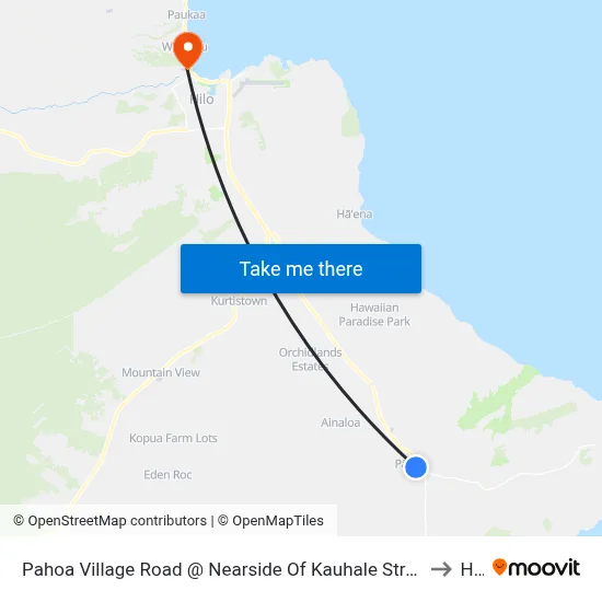 Pahoa Village Road @ Nearside Of Kauhale Street (Napa Auto Parts) to Hilo map