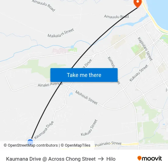 Kaumana Drive @ Across Chong Street to Hilo map