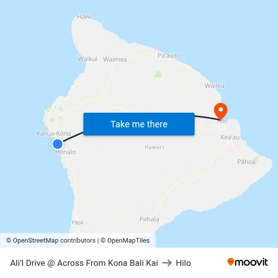 Ali'I Drive @ Across From Kona Bali Kai to Hilo map