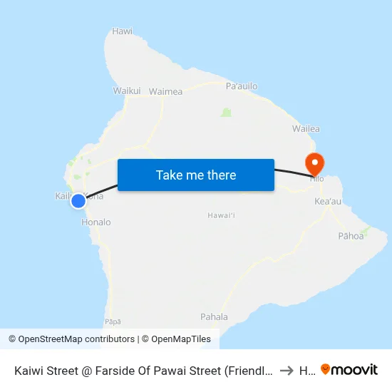 Kaiwi Street @ Farside Of Pawai Street (Friendly Place Commons) to Hilo map