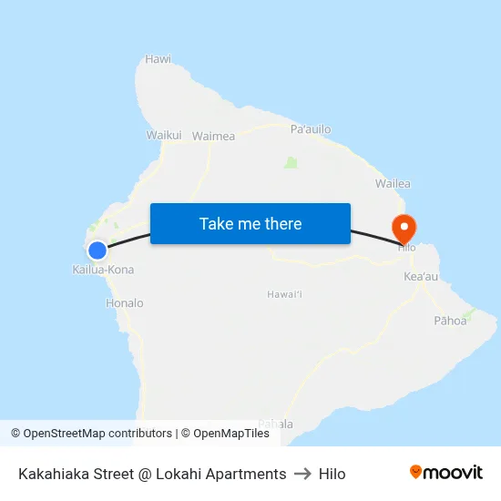 Kakahiaka Street @ Lokahi Apartments to Hilo map
