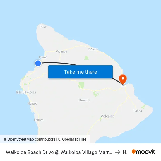 Waikoloa Beach Drive @ Waikoloa Village Marriott Resort & Spa to Hilo map