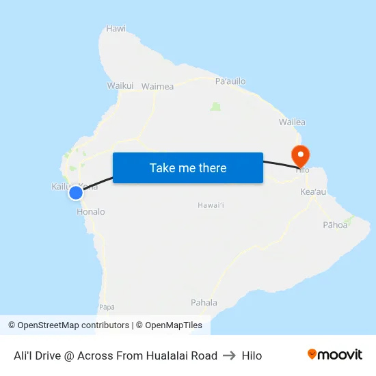 Ali'I Drive @ Across From Hualalai Road to Hilo map