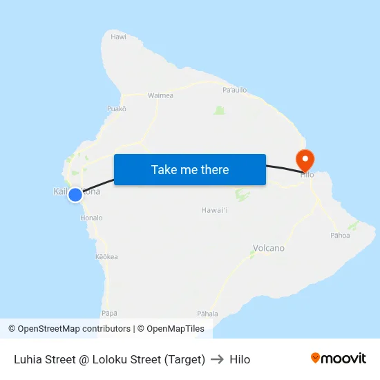 Luhia Street @ Loloku Street (Target) to Hilo map
