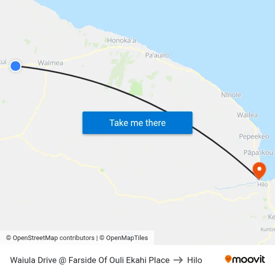 Waiula Drive @ Farside Of Ouli Ekahi Place to Hilo map