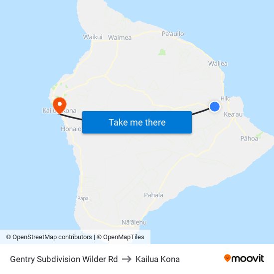 Gentry Subdivision Wilder Rd to Kailua Kona map