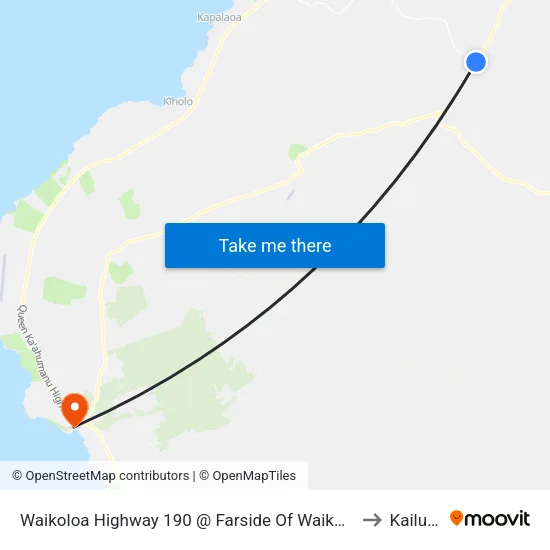 Waikoloa Highway 190 @ Farside Of Waikoloa Road (Across Pyramid Stone) to Kailua Kona map