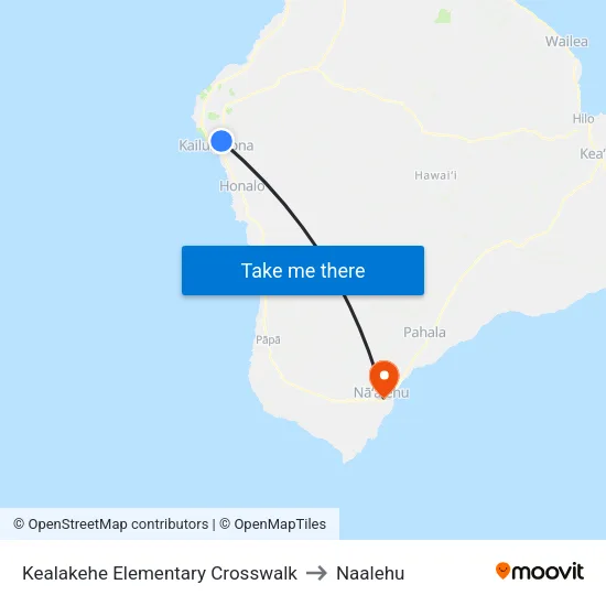 Kealakehe Elementary Crosswalk to Naalehu map