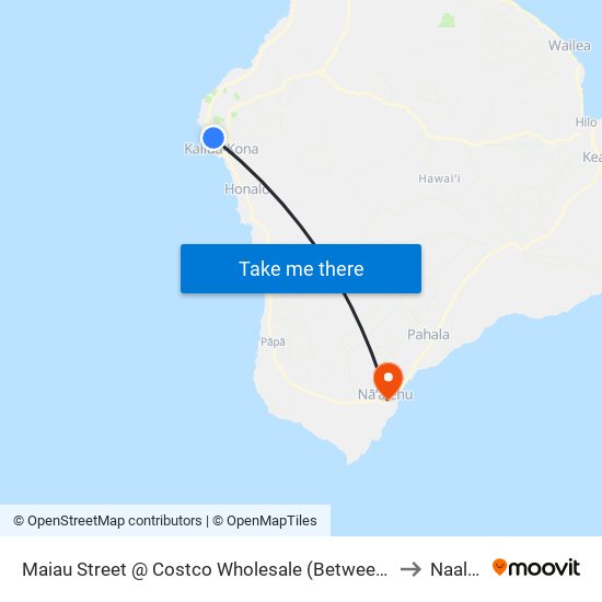 Maiau Street @ Costco Wholesale (Between Driveways) to Naalehu map