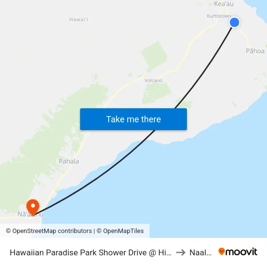 Hawaiian Paradise Park Shower Drive @ Highway 130 to Naalehu map