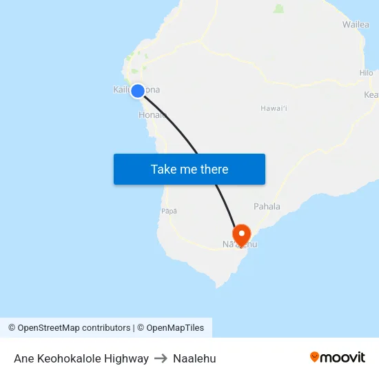Ane Keohokalole Highway to Naalehu map
