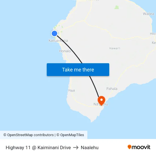 Highway 11 @ Kaiminani Drive to Naalehu map