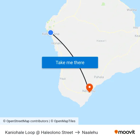 Kaniohale Loop @ Haleolono Street to Naalehu map