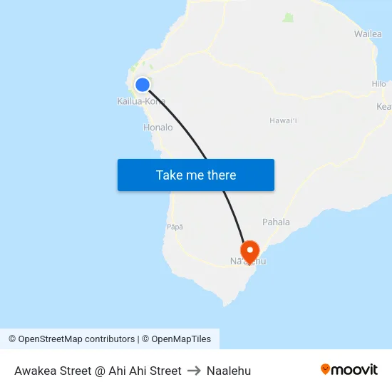Awakea Street @ Ahi Ahi Street to Naalehu map
