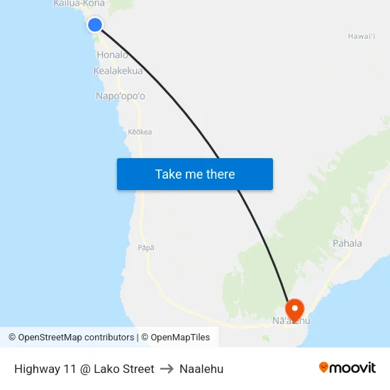 Highway 11 @ Lako Street to Naalehu map