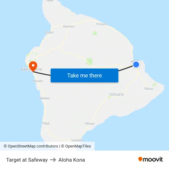 Target at Safeway to Aloha Kona map