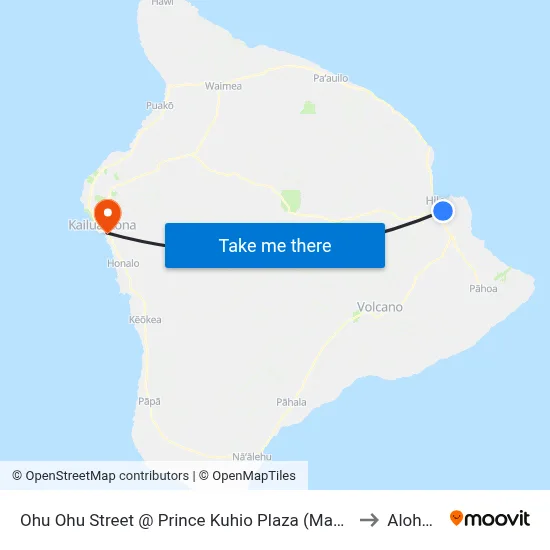 Ohu Ohu Street @ Prince Kuhio Plaza (Macy's Men's Children & Home) to Aloha Kona map