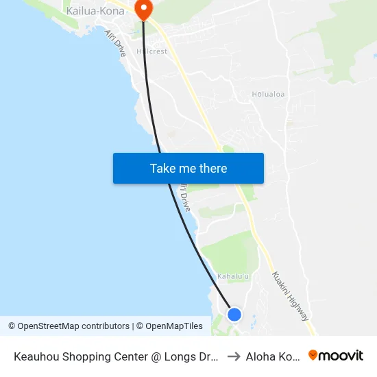 Keauhou Shopping Center @ Longs Drugs to Aloha Kona map