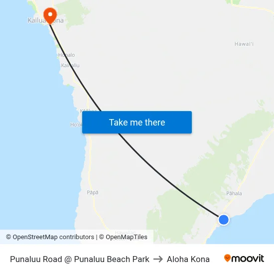 Punaluu Road @ Punaluu Beach Park to Aloha Kona map