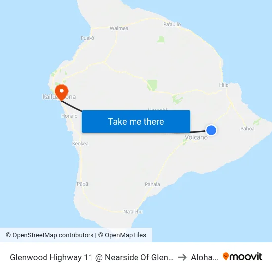 Glenwood Highway 11 @ Nearside Of Glenwood Road (Hirano Store) to Aloha Kona map